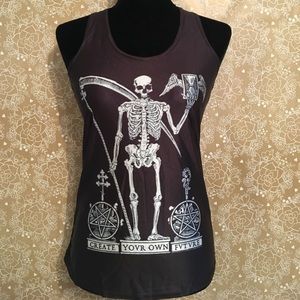 No brand skeleton racerback top.